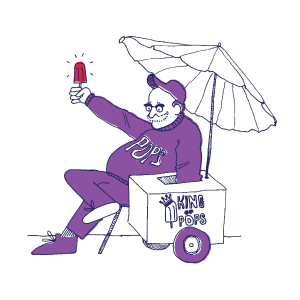 Man at Cart Illustration